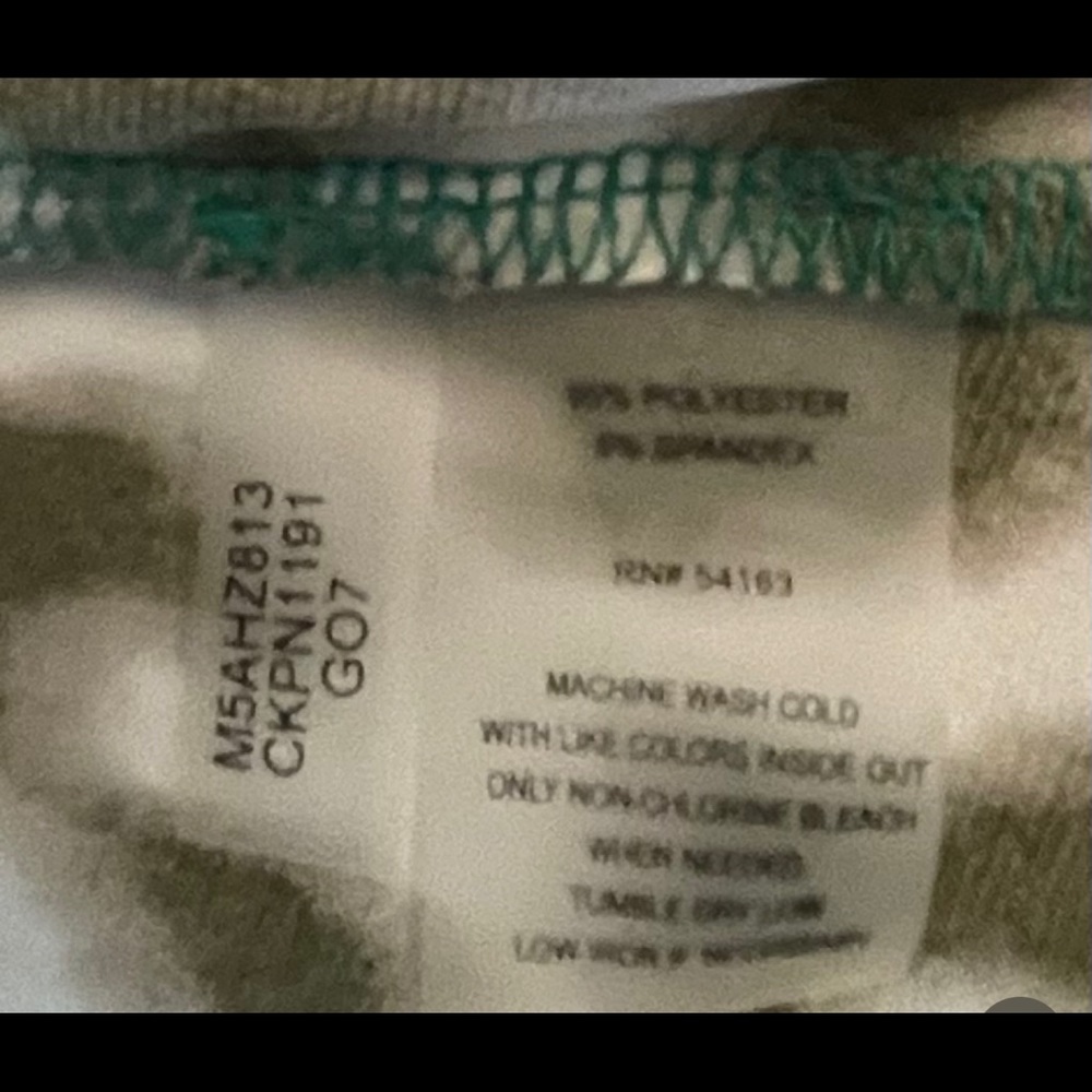 Women’s Calvin Klein Cowl Neck Sleeveless Top. Green, Black, Beige. - Picture 4 of 4